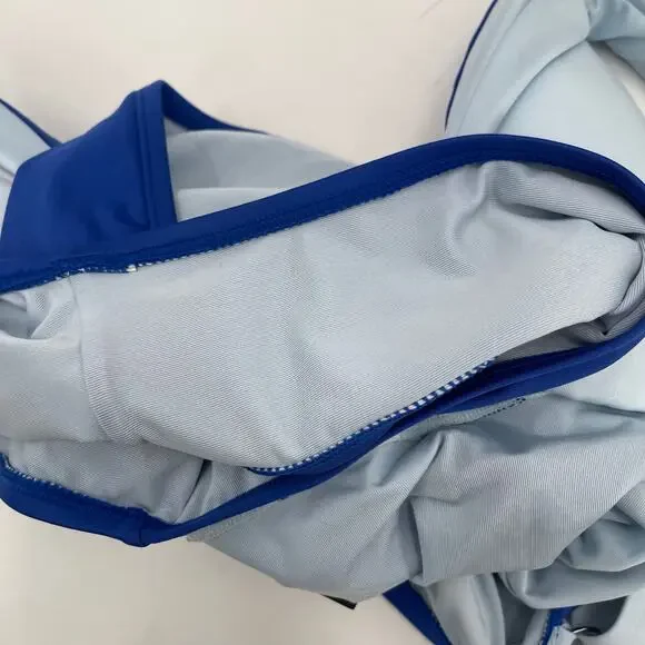 DKNY Lapis Swimsuit Size 16 Plunge Colorblock One Piece Plus Curvy Swim Blue NWT - Picture 16 of 16